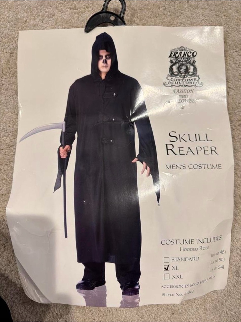 Skull Reaper Adult Menβs Hooded Black Costume